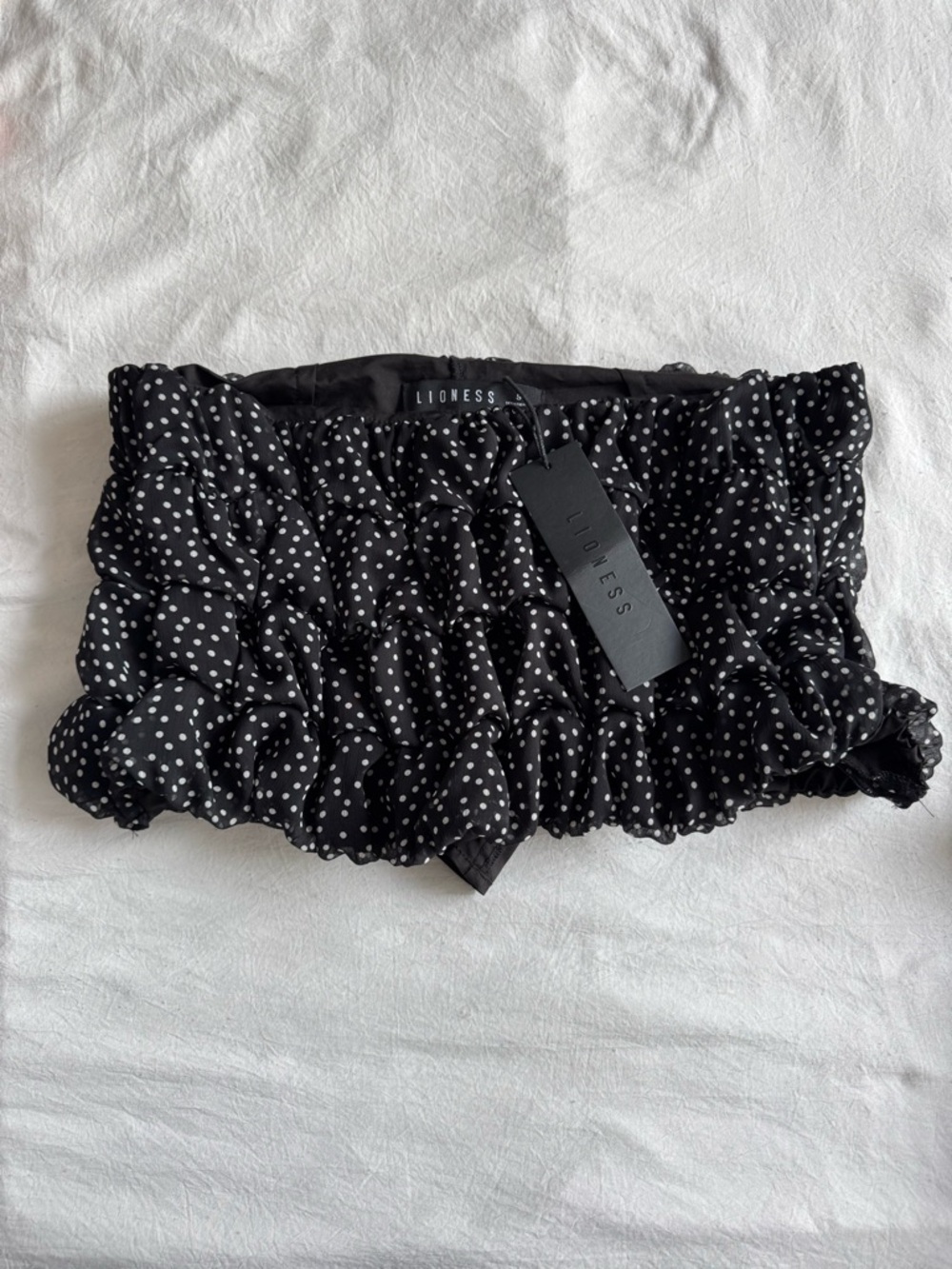 Lioness Black Polka Dot Mini Shorts